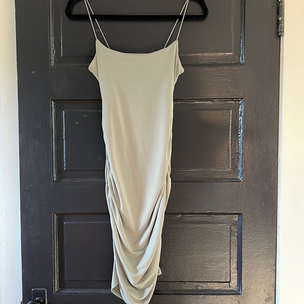 Leith slinky dress with sculpted waste